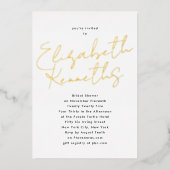 Individuelle Name Schwarz-weiß GOLD Brautparty Folieneinladung (Vorderseite)