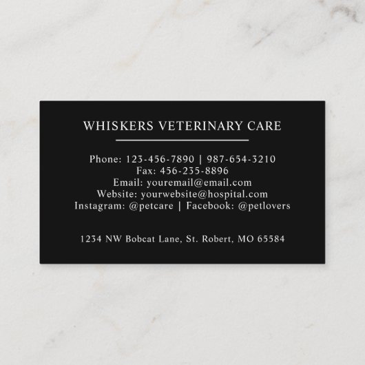 Individuelle Name Schwarz-Weiß-Hirsch-Antler-Monog Visitenkarte (Rückseite)