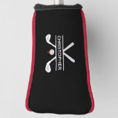 Individuelle Name Schwarz-weiß Red Golf Headcover (Rotieren 90)