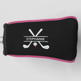 Individuelle Name Schwarz-weiß rosa Golf Headcover