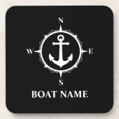 Individuelle Name Schwarz-Weiß-Untersetzer Cork Ba Getränkeuntersetzer (Vorderseite)