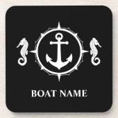 Individuelle Name Schwarz-Weiß-Untersetzer Cork Ba Getränkeuntersetzer (Vorderseite)