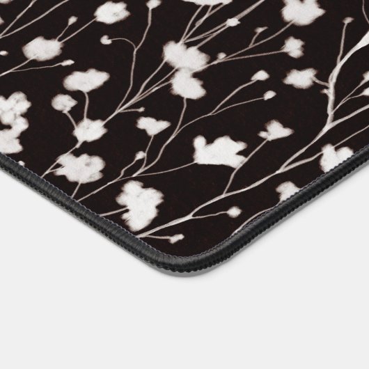 Individuelle Name Schwarz-weißes Blumengeschenk fü Schreibtischunterlage (Ecke)