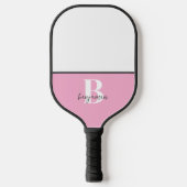 Individuelle Name Schwarz-weißes Monogramm Pickleb Pickleball Schläger (Vorderseite)