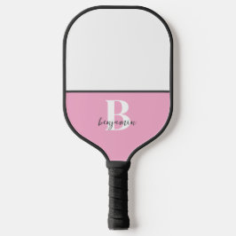 Individuelle Name Schwarz-weißes Monogramm Pickleb Pickleball Schläger