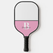 Individuelle Name Schwarz-weißes Monogramm Pickleb Pickleball Schläger (Rückseite)