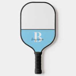Individuelle Name Schwarz-weißes Monogramm Pickleb Pickleball Schläger