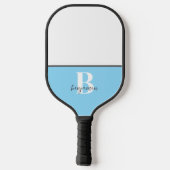 Individuelle Name Schwarz-weißes Monogramm Pickleb Pickleball Schläger (Rückseite)