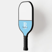 Individuelle Name Schwarz-weißes Monogramm Pickleb Pickleball Schläger (Links)