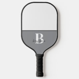 Individuelle Name Schwarz-weißes Monogramm Pickleb Pickleball Schläger