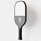 Individuelle Name Schwarz-weißes Monogramm Pickleb Pickleball Schläger (Links)