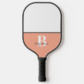 Individuelle Name Schwarz-weißes Monogramm Pickleb Pickleball Schläger (Vorderseite)
