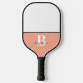 Individuelle Name Schwarz-weißes Monogramm Pickleb Pickleball Schläger (Rückseite)