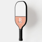 Individuelle Name Schwarz-weißes Monogramm Pickleb Pickleball Schläger (Links)
