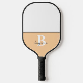 Individuelle Name Schwarz-weißes Monogramm Pickleb Pickleball Schläger