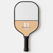 Individuelle Name Schwarz-weißes Monogramm Pickleb Pickleball Schläger (Rückseite)