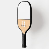 Individuelle Name Schwarz-weißes Monogramm Pickleb Pickleball Schläger (Links)