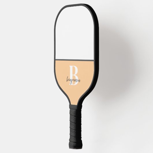 Individuelle Name Schwarz-weißes Monogramm Pickleb Pickleball Schläger (Links)