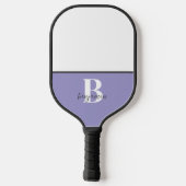 Individuelle Name Schwarz-weißes Monogramm Pickleb Pickleball Schläger (Rückseite)