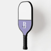 Individuelle Name Schwarz-weißes Monogramm Pickleb Pickleball Schläger (Links)
