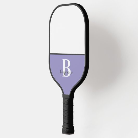 Individuelle Name Schwarz-weißes Monogramm Pickleb Pickleball Schläger (Links)