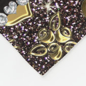 Individuelle Name Schwarzer Glitzer Gold Rose Herz Fleecedecke (Ecke)