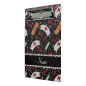 Individuelle Name Schwarzer Glitzer Krankenschwest Mini Klemmbrett (Gewinkelt2)