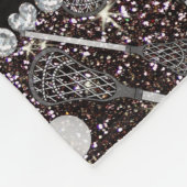 Individuelle Name, schwarzer Glitzer Lacrosse Fleecedecke (Ecke)