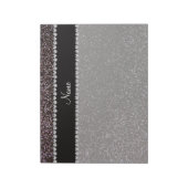 Individuelle Name Schwarzer Glitzer schwarzer Stre Notizblock (Rotiert)