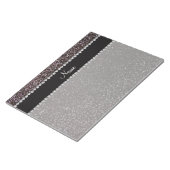 Individuelle Name Schwarzer Glitzer schwarzer Stre Notizblock (angewinkelt)