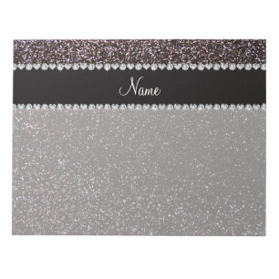 Individuelle Name Schwarzer Glitzer schwarzer Stre Notizblock