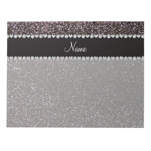 Individuelle Name Schwarzer Glitzer schwarzer Stre Notizblock (Vorderseite)