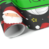 Individuelle Name Schwarzer Volleyball Weihnachtsm Geschenkpapier (Rolleneckpunkt)