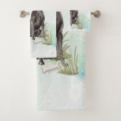 Individuelle Name Schwarzes Labor Badhandtuch Set (Insitu)