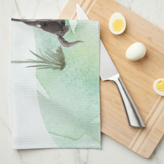 Individuelle Name Schwarzes Labor Geschirrtuch (Viertel Falte)