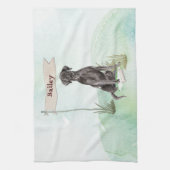 Individuelle Name Schwarzes Labor Geschirrtuch (Vertikal)