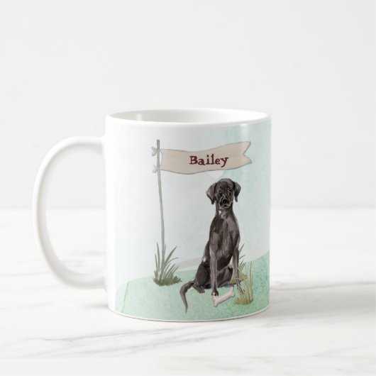 Individuelle Name Schwarzes Labor Kaffeetasse (Links)