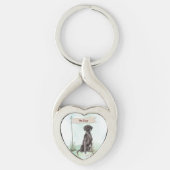 Individuelle Name Schwarzes Labor Schlüsselanhänger (Vorderseite)