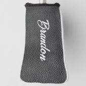 Individuelle Name-Schwarzleder Golf Headcover (Rotieren 90)