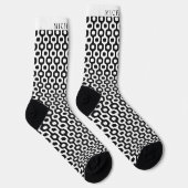 Individuelle Name Schwarzweiß-Ipanema Geometrisch Socken (Rechts)