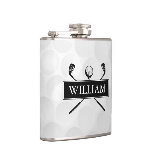 Individuelle Name, Schwarzweiß und Weiß Flachmann (Rechts)