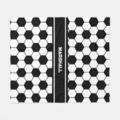 Individuelle Name Schwarzweißball-Muster Fleecedecke (Vorderseite (Horizontal))