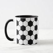 Individuelle Name Schwarzweißball-Muster Tasse (Links)