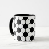 Individuelle Name Schwarzweißball-Muster Tasse (Vorderseite Links)