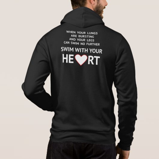 individuelle Name-Schwimmer mit motivierend Text Hoodie (Rückseite)