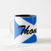 Individuelle Name Scottish Flag Zwei-Tone-Tasse-Li Zweifarbige Tasse (Vorderseite Links)