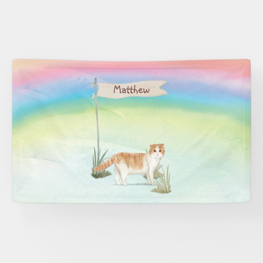 Individuelle Name Scottish Fold Cat Pet Banner (Horizontal)