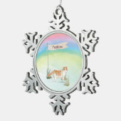 Individuelle Name Scottish Fold Cat Pet Schneeflocken Zinn-Ornament (Rechts)