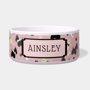 individuelle Name Scottish Terrier Pattern Pink Napf