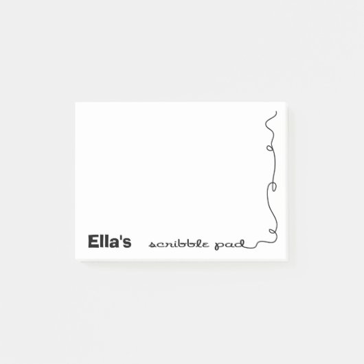 Individuelle Name Scribble Pad Post-it Klebezettel (Vorderseite)